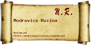 Modrovics Rozina névjegykártya